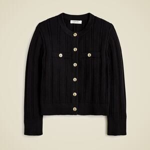 J. Crew Crewcuts Girls' Pointelle-Knit Cardigan Sweater Black Size XL NWT